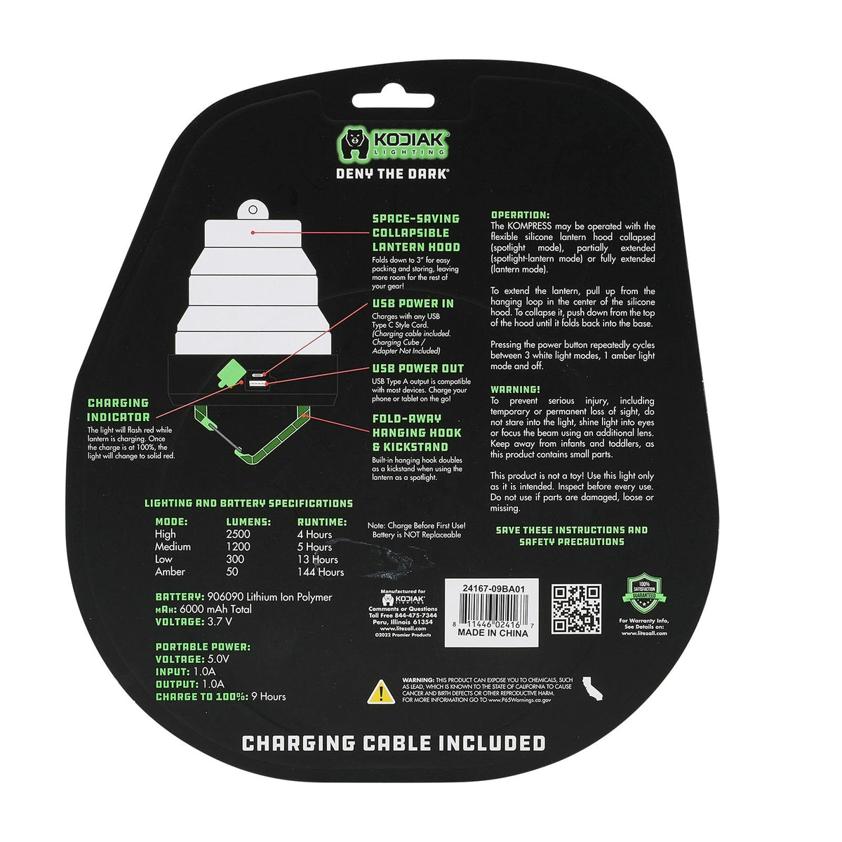 Kodiak® Kompress® Rechargeable Pop Up Lantern