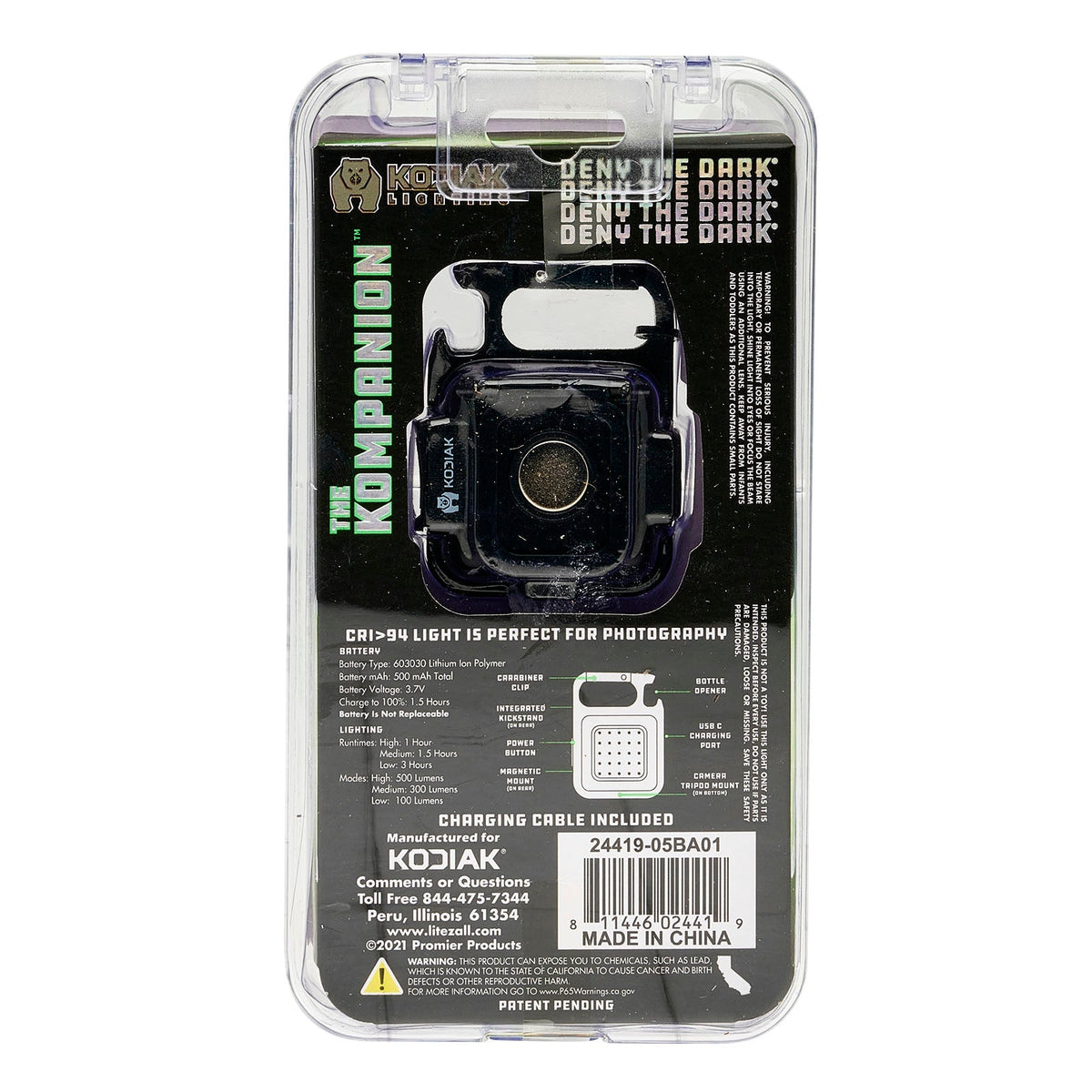 Kodiak® KOMPANION® 500 Lumen Rechargeable Aluminum Work Light