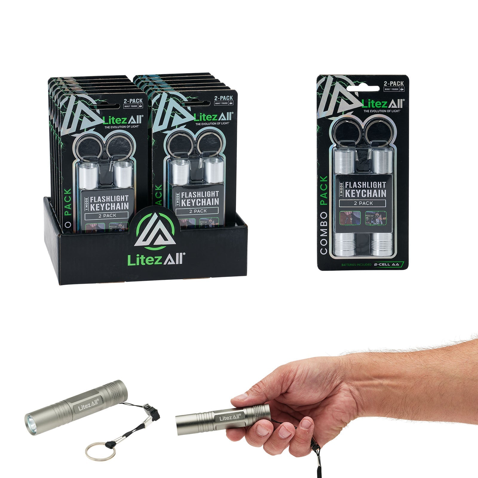 LitezAll® Flashlight Keychain 2 Pack - LitezAll - Keychain Lights - 1