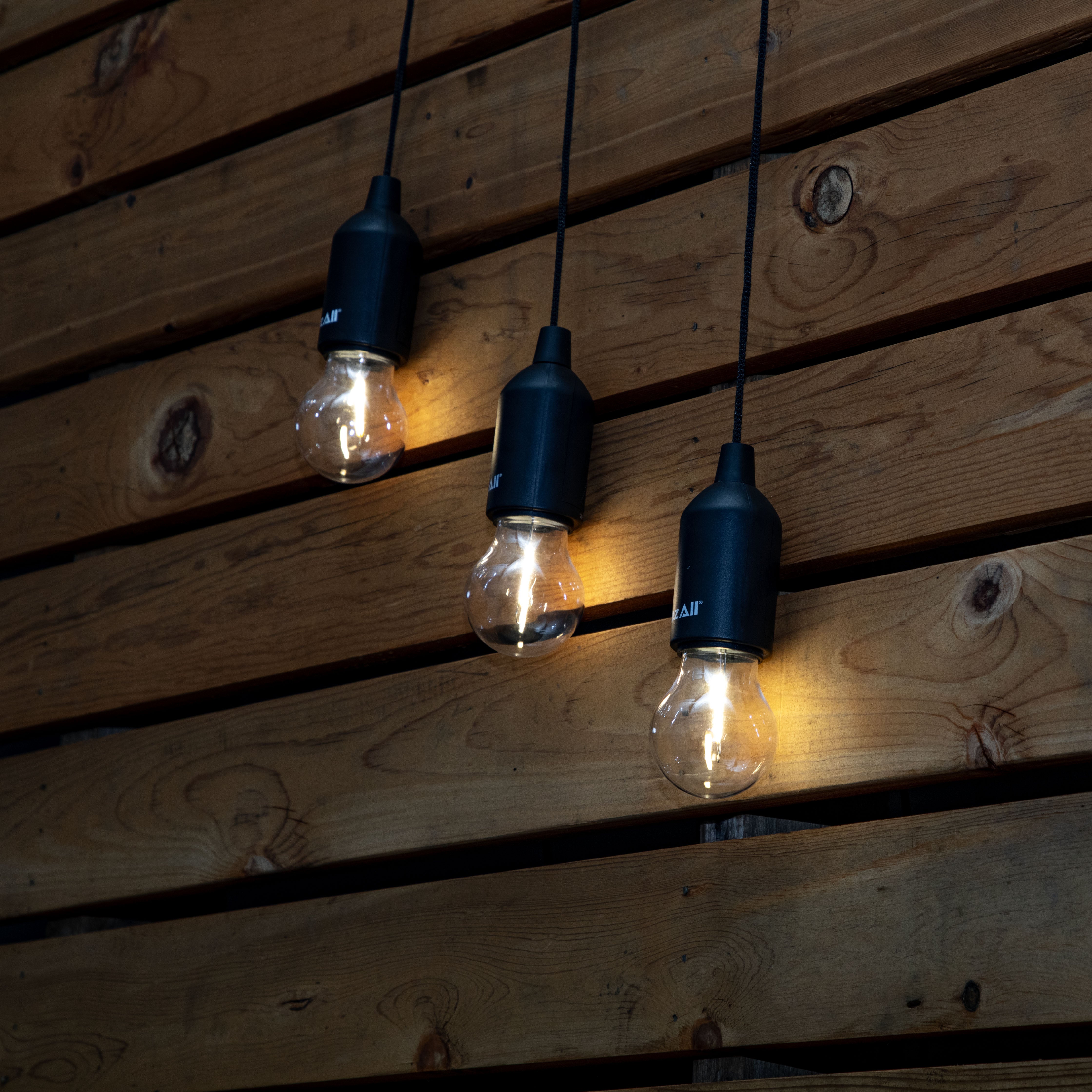LitezAll® Pull String Warm White Battery Powered Bulb 3 Pack