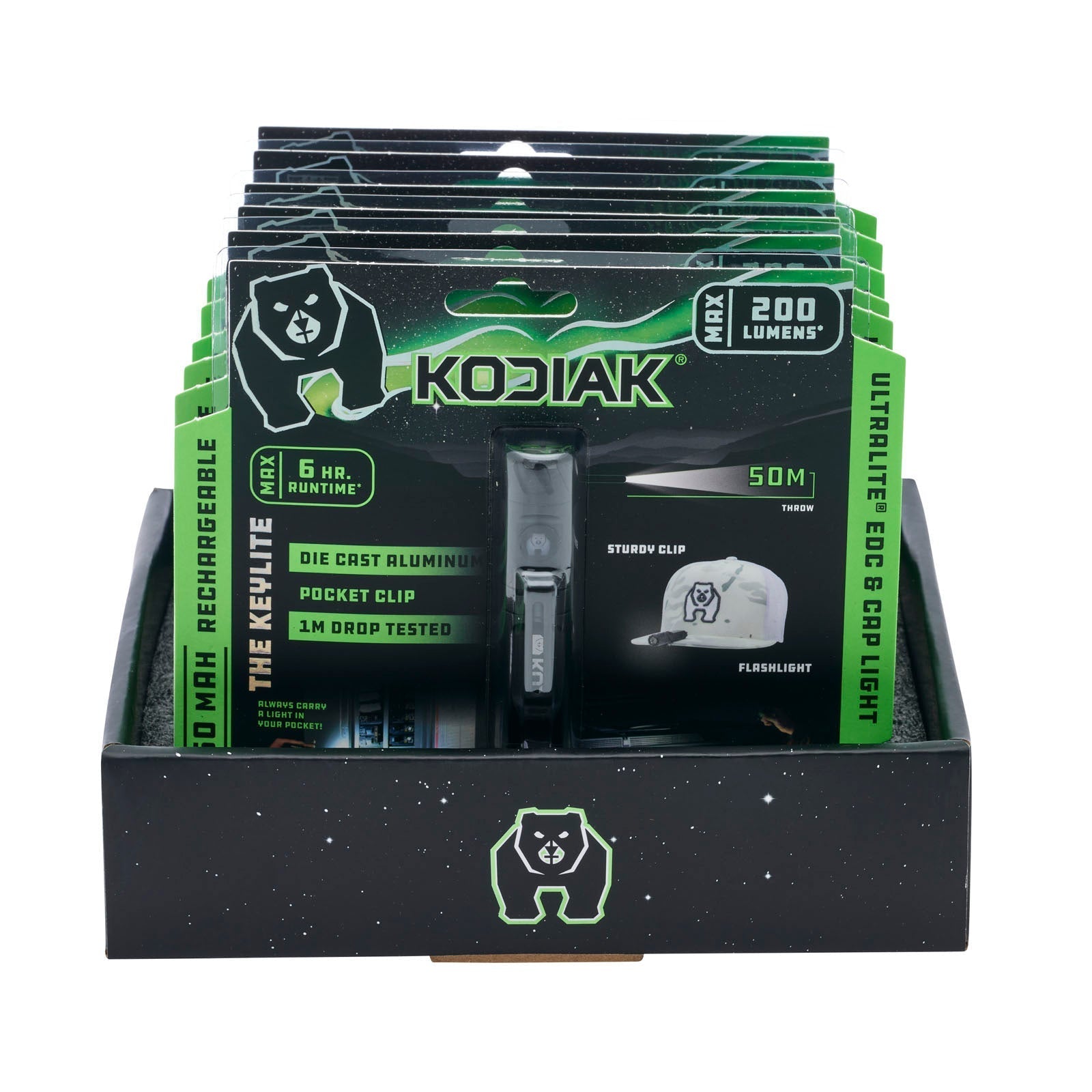 Kodiak® 200 Lumen Keylite Rechargeable Keychain Torch with Clip