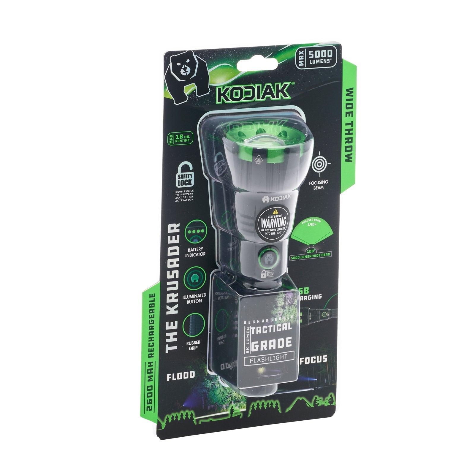 Kodiak® 5,000 Lumen Krusader Rechargeable Tactical Torch
