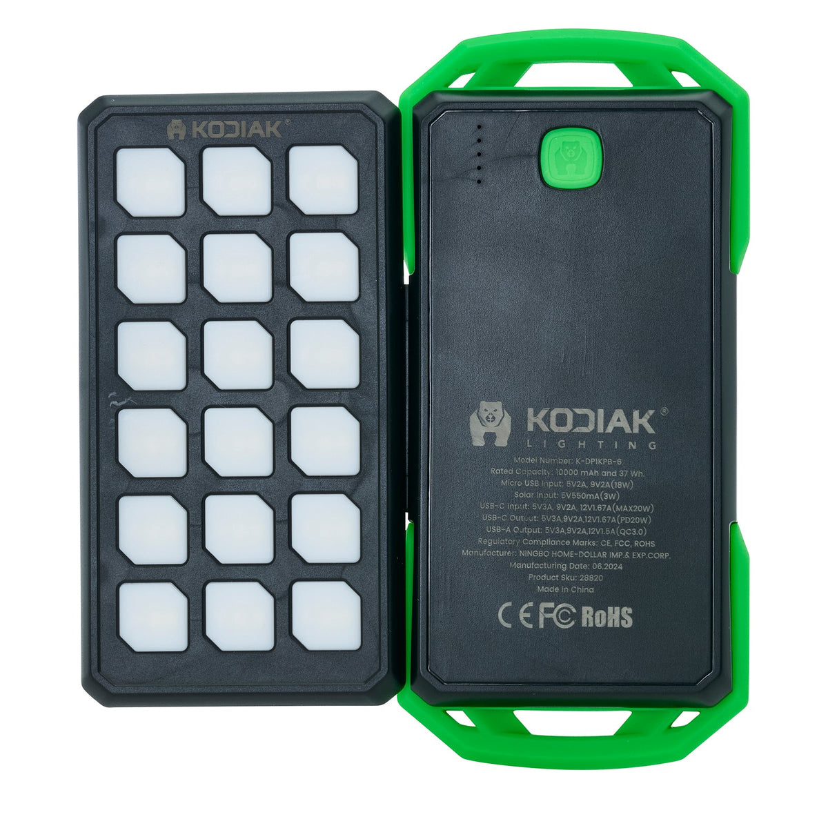 Kodiak® Klutch 10000 mAh Power Bank with USB or Solar Charging and 1000 Lumen Work Light - LitezAll - Work Lights - 2