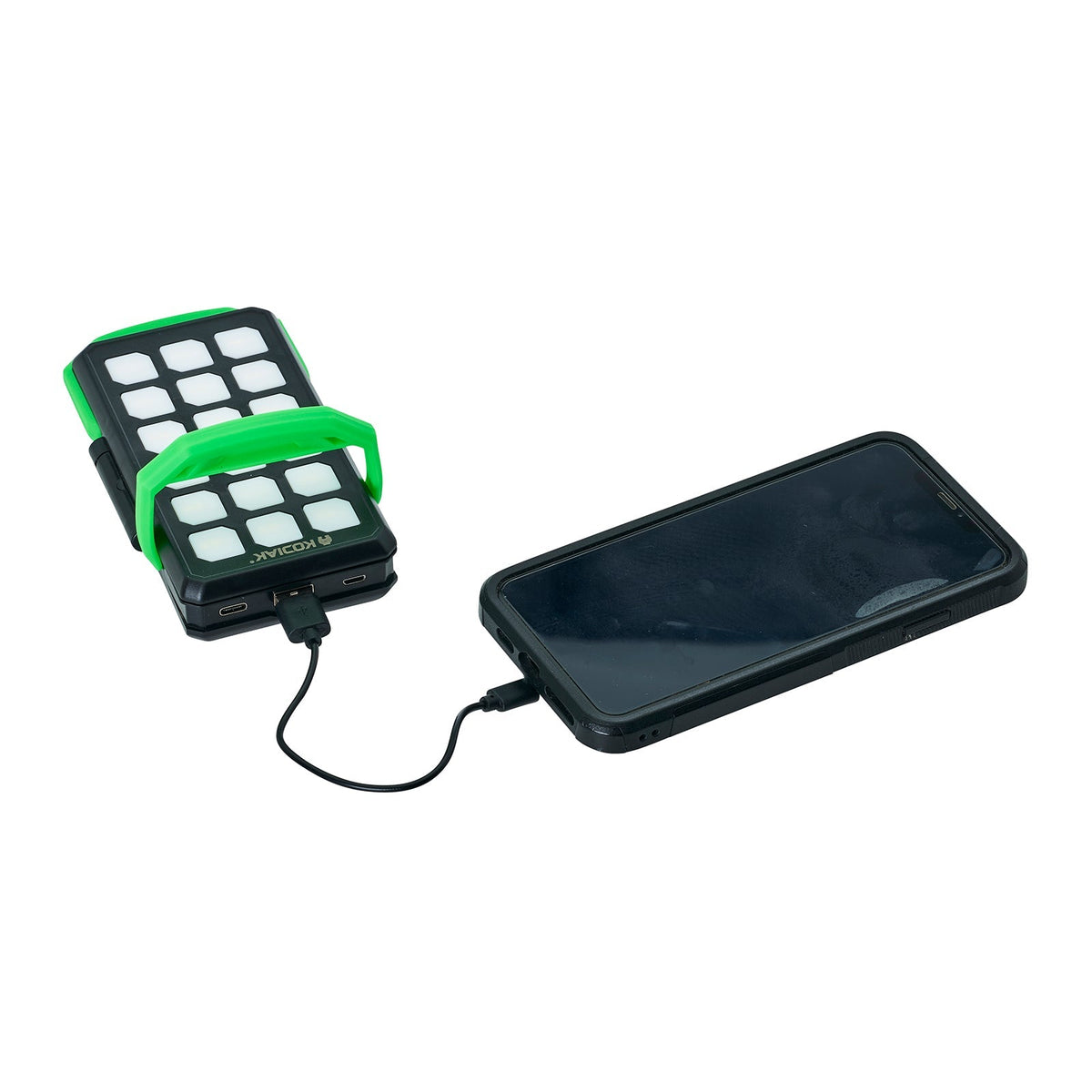 Kodiak® Klutch® 10000 mAh Power Bank with USB or Solar Charging and 1100 Lumen Work Light