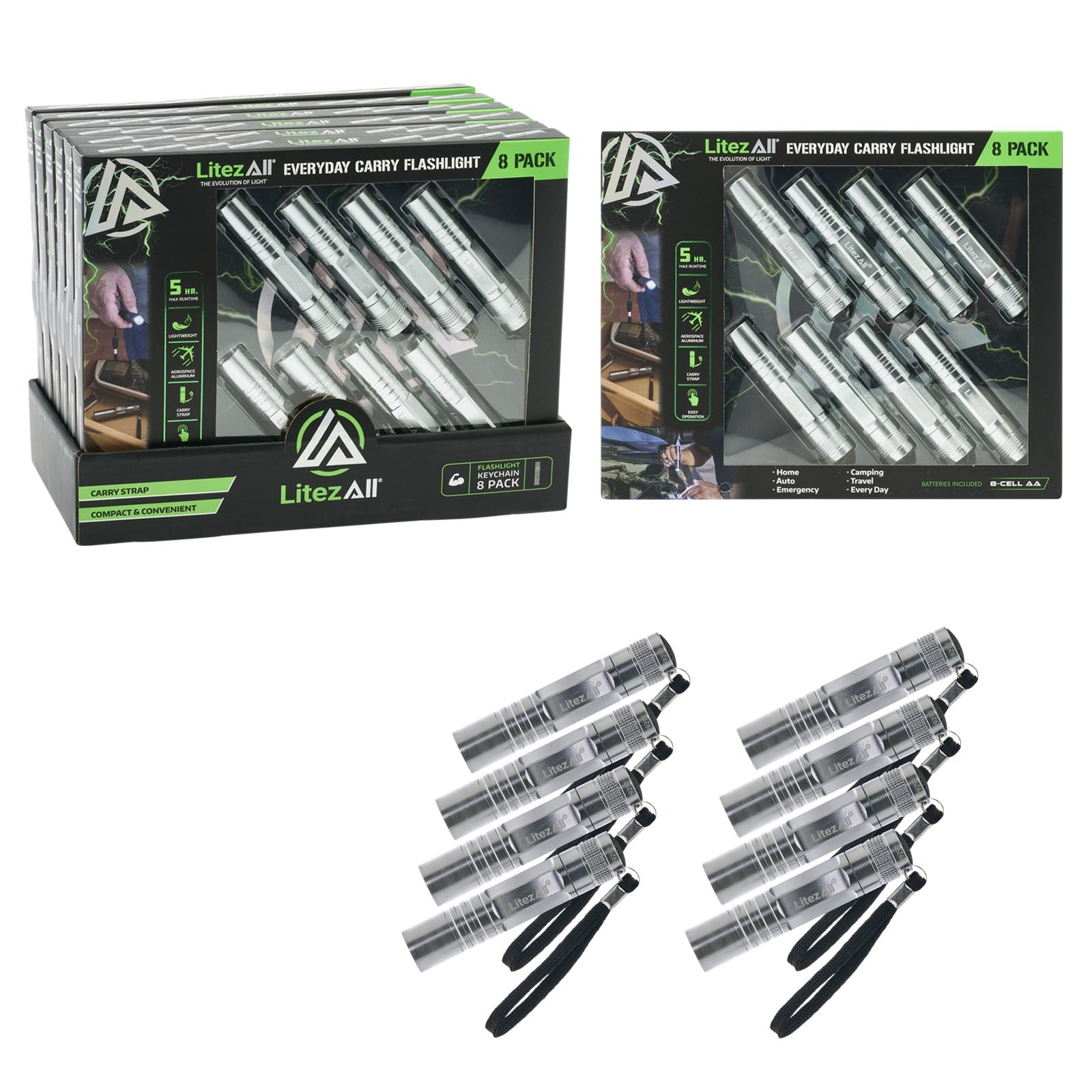 LitezAll Keychain Flashlight 8 - Pack Gift Box - LitezAll - Keychain Lights - 1