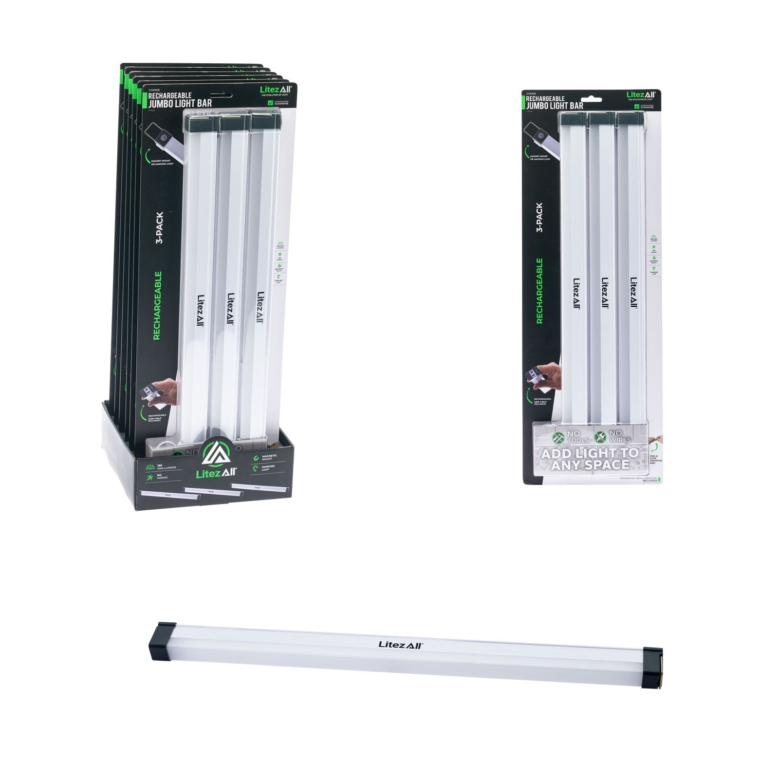 LitezAll Rechargeable Jumbo Light Bar 3 Pack - LitezAll - Wireless Lighting Solutions - 1