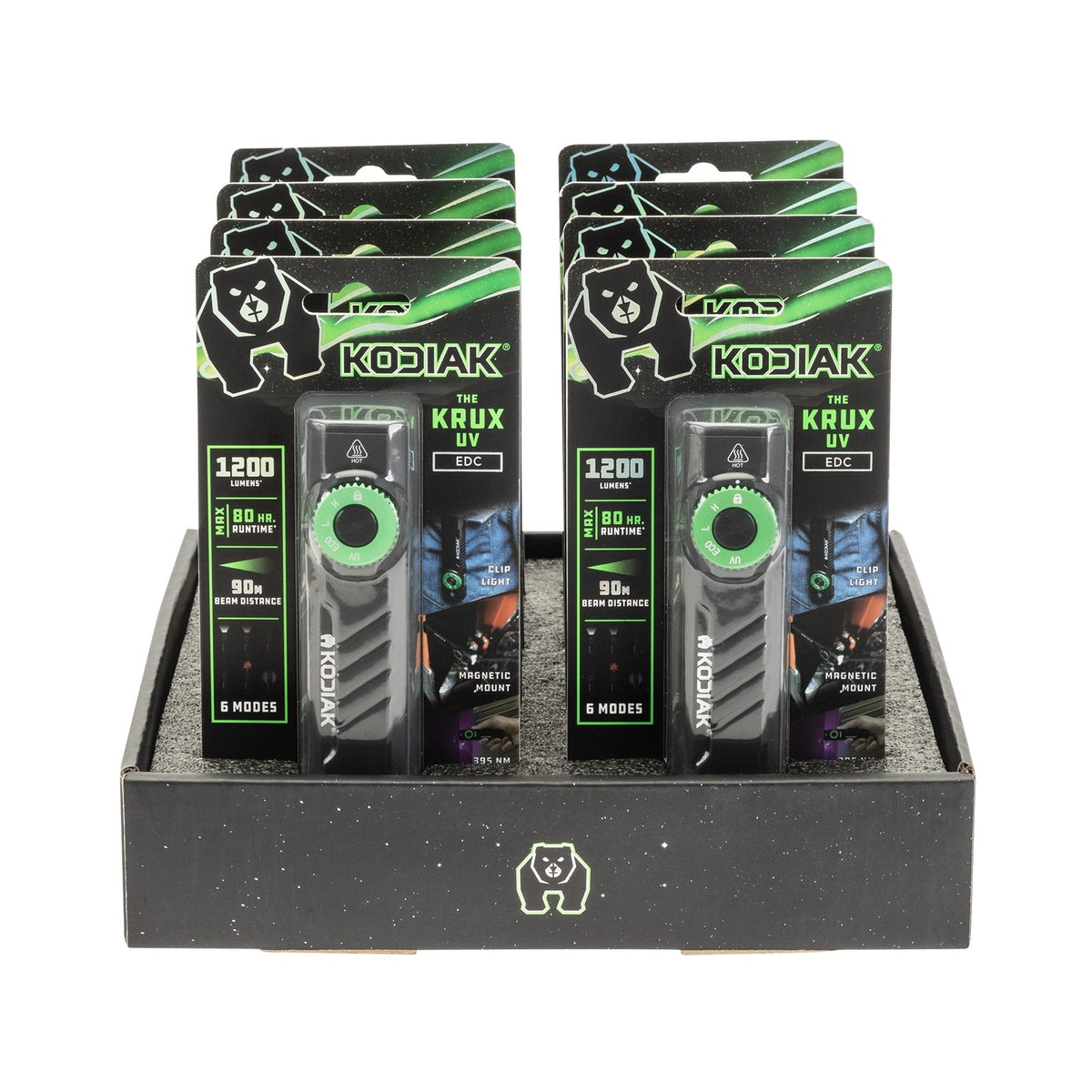 Kodiak® 1,200 Lumen Krux Rechargeable EDC Torch with UV & Laser