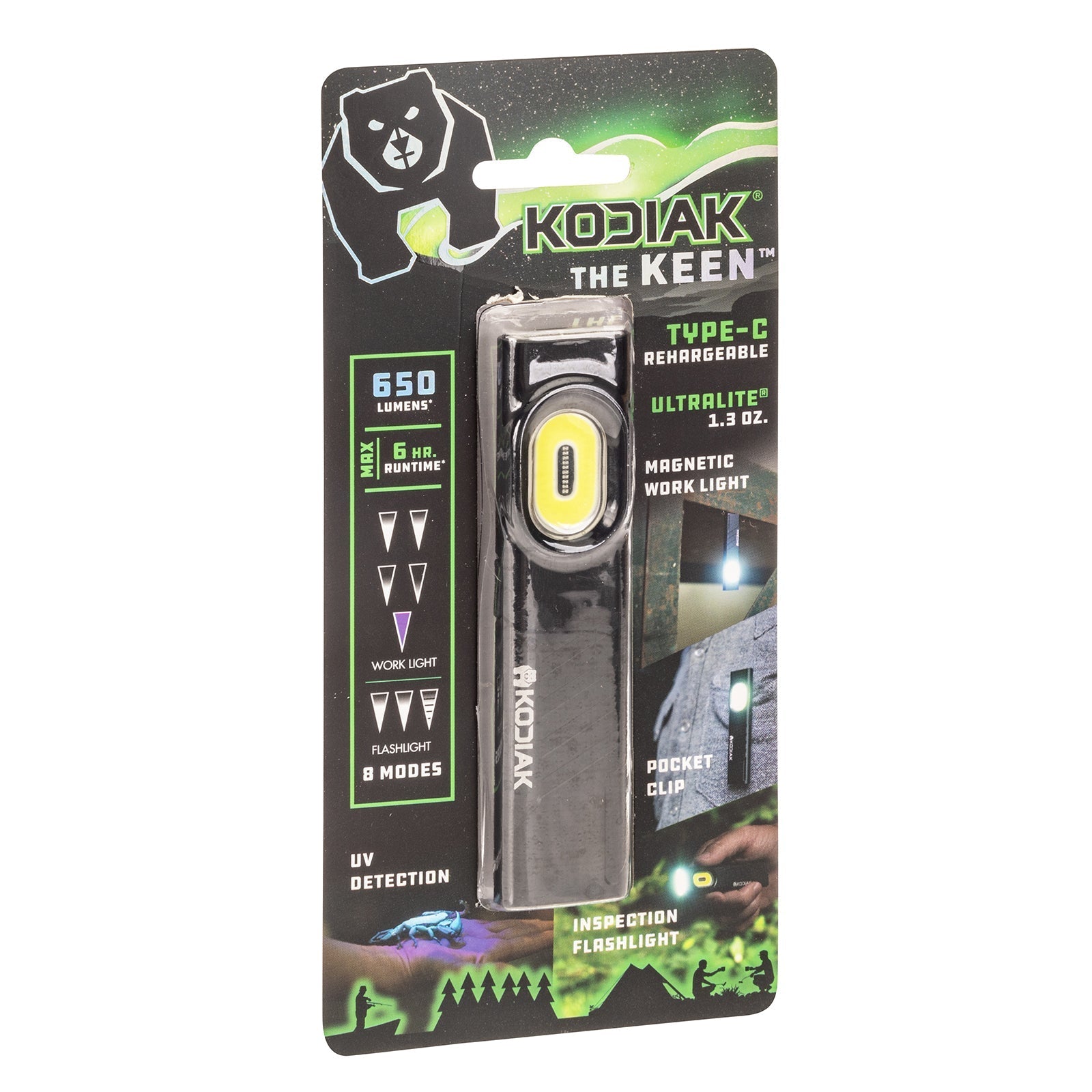 Kodiak® Keen Rechargeable 8 Mode Pocket Work Light and Flashlight