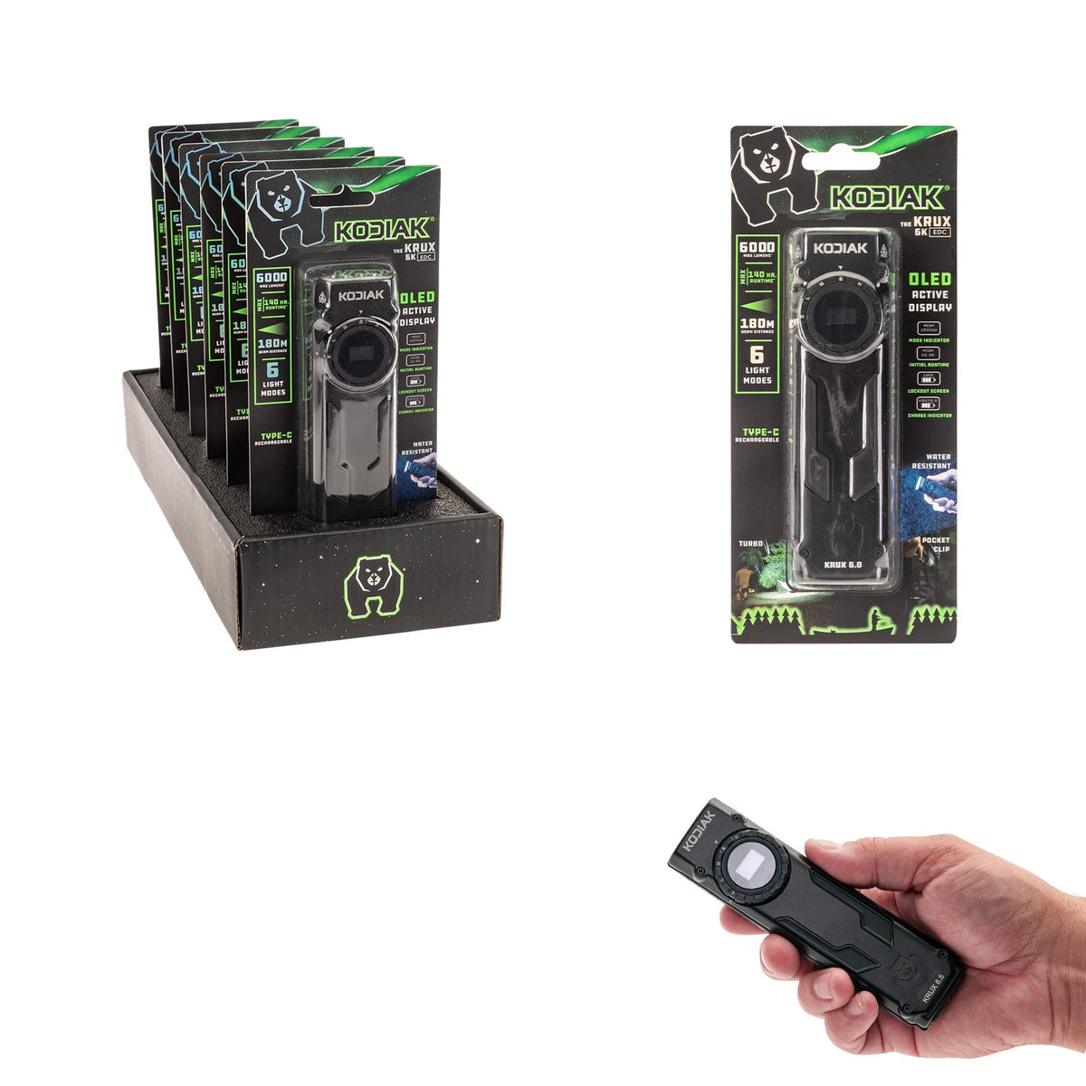 Krux 6.0 6000 Lumen Rechargeable Dial Work Light with OLED Screen - LitezAll - Work Lights - 1