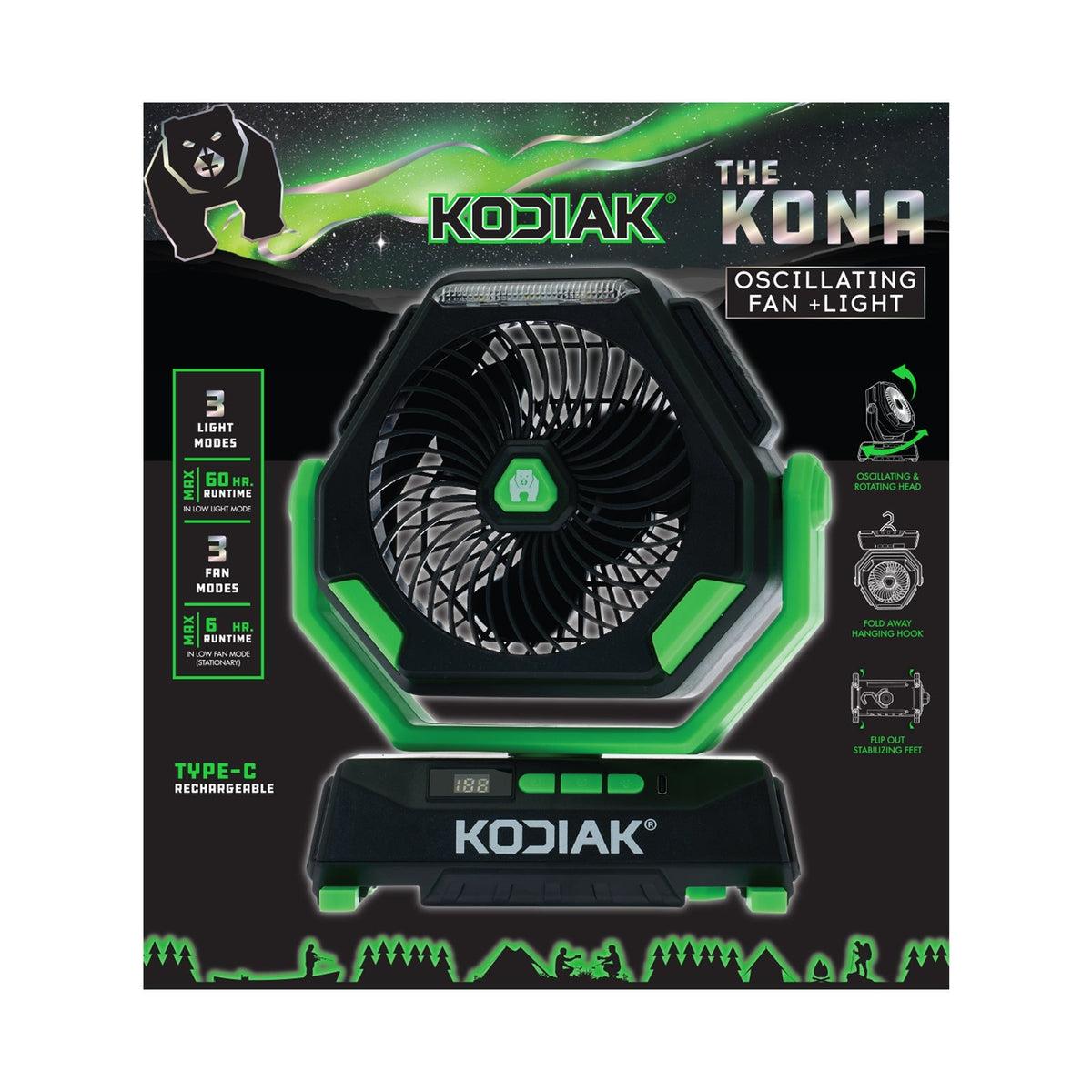 Kodiak® Kona Oscillating Fan + Light