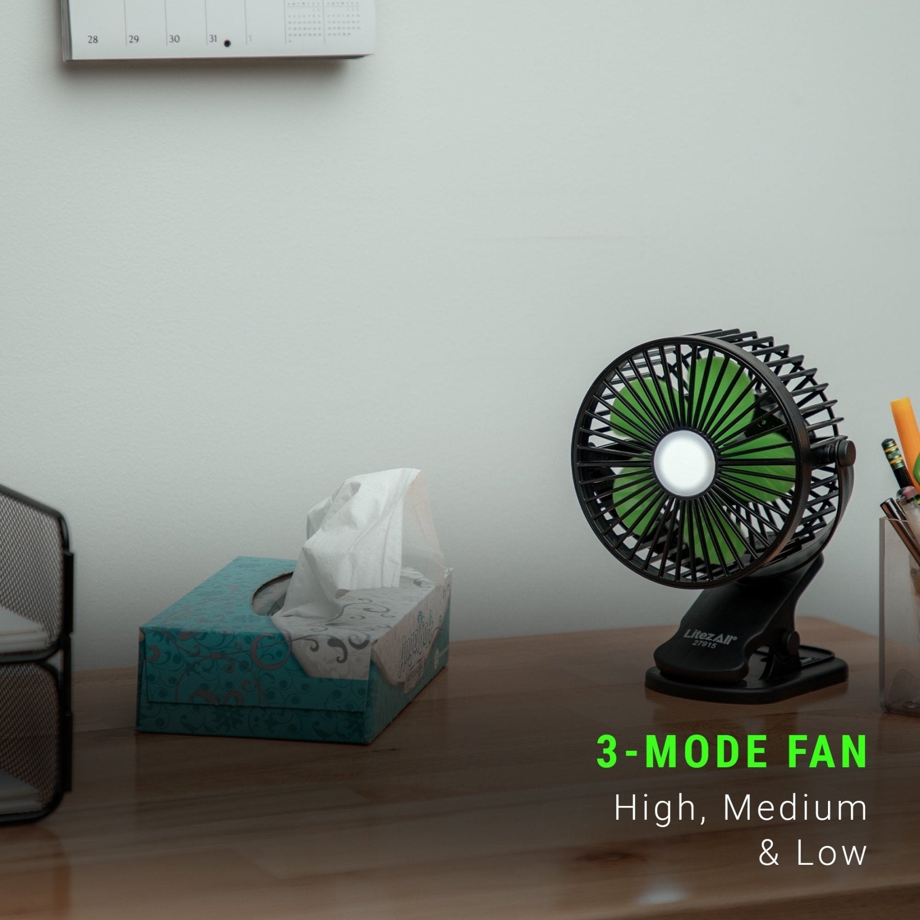 LitezAll® Rechargeable Clip On Fan with Light - LitezAll - Novelties - 4
