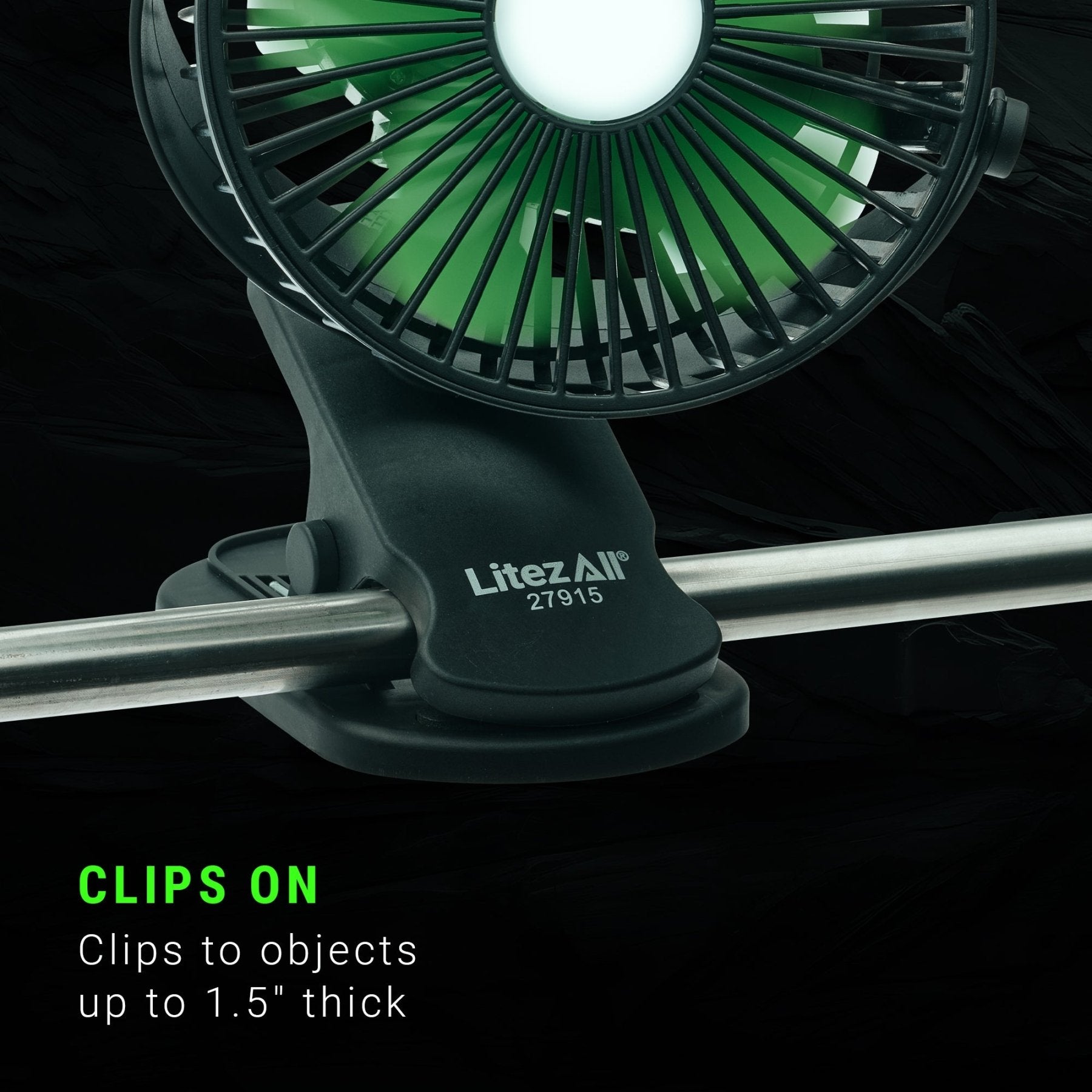 LitezAll® Rechargeable Clip On Fan with Light - LitezAll - Novelties - 5
