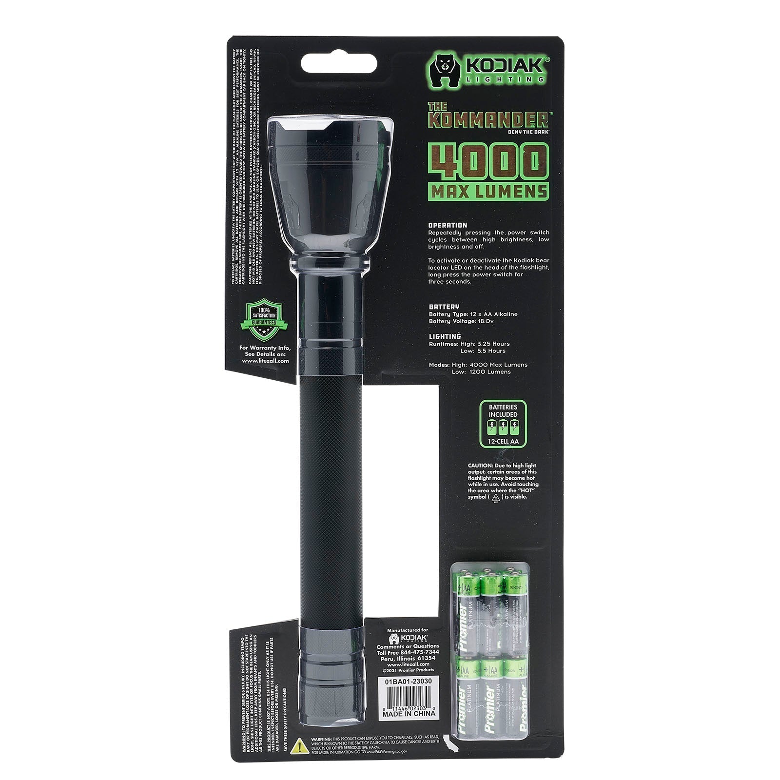 Kodiak® Kommander 4000 Lumen Flashlight