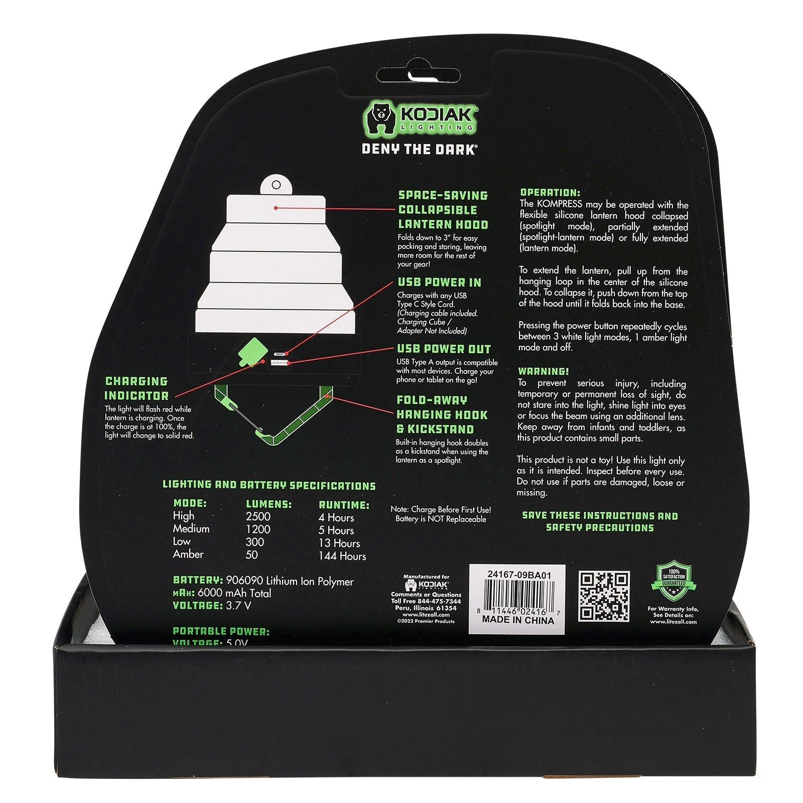 Kodiak® Kompress® Rechargeable Pop Up Lantern