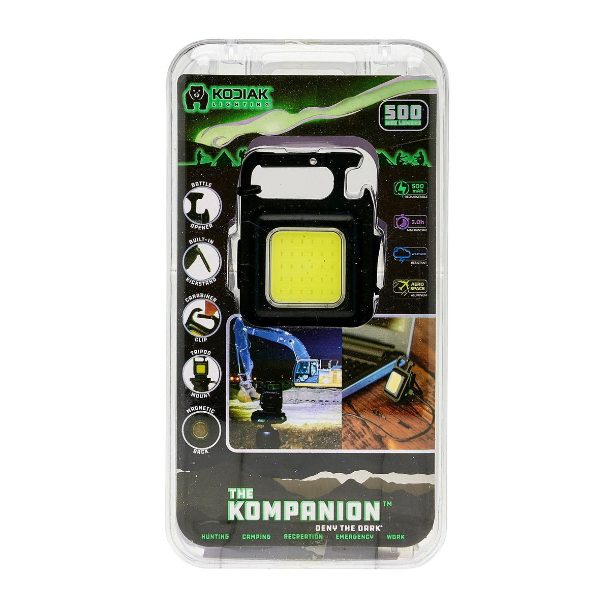 Kodiak® KOMPANION® 500 Lumen Rechargeable Aluminum Work Light