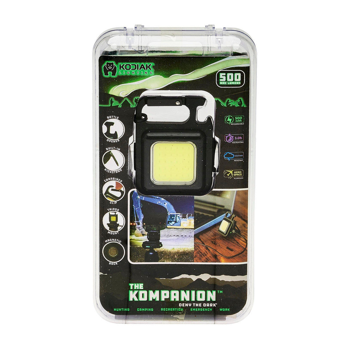 Kodiak® KOMPANION® 500 Lumen Rechargeable Aluminum Work Light