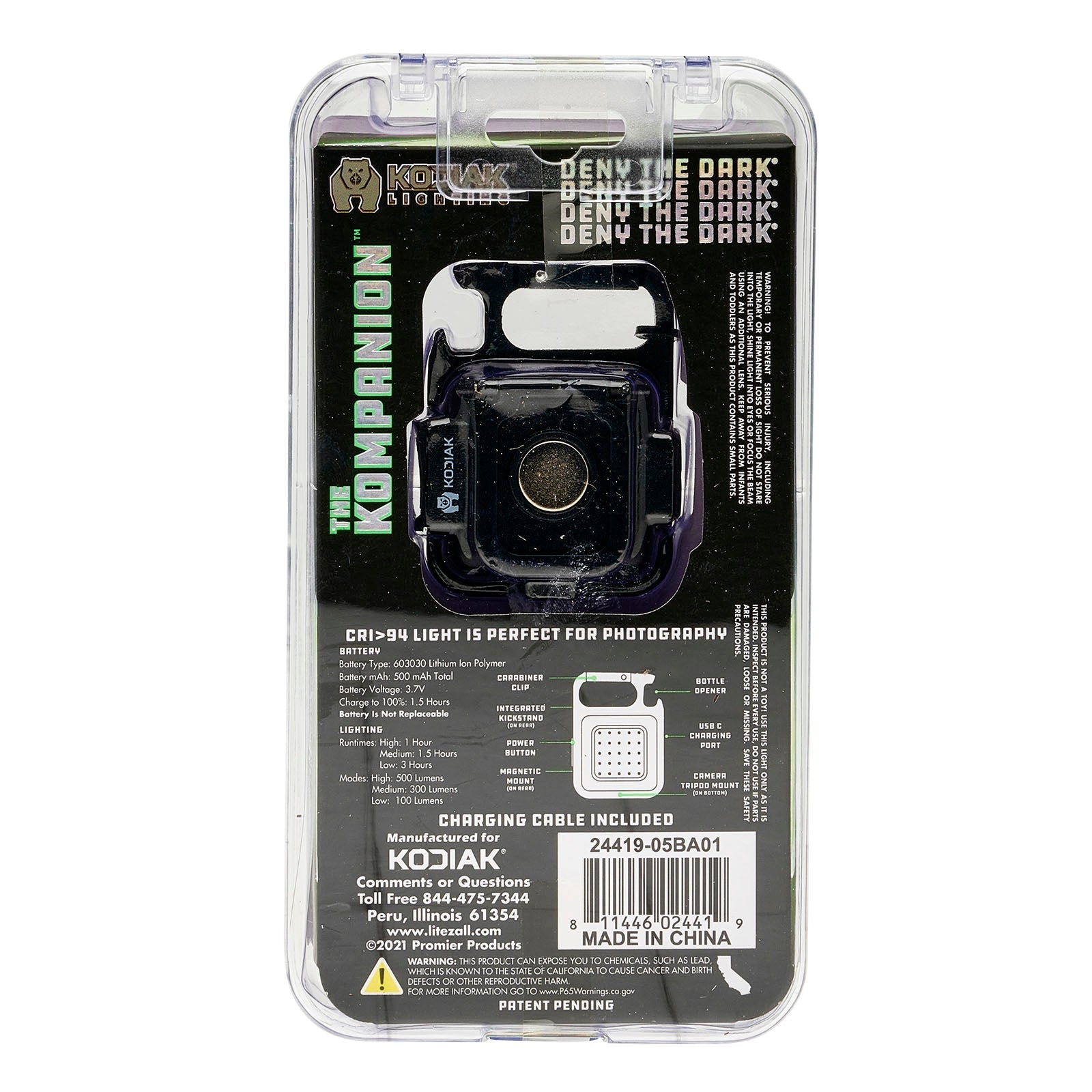 Kodiak® KOMPANION® 500 Lumen Rechargeable Aluminum Work Light