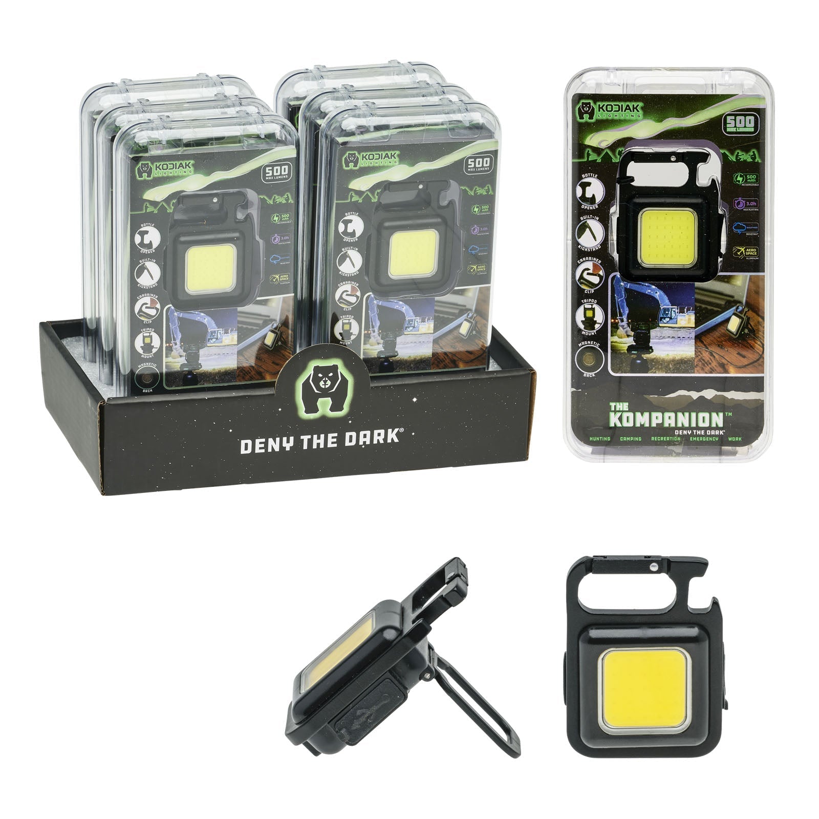 Kodiak® KOMPANION® 500 Lumen Rechargeable Aluminum Work Light