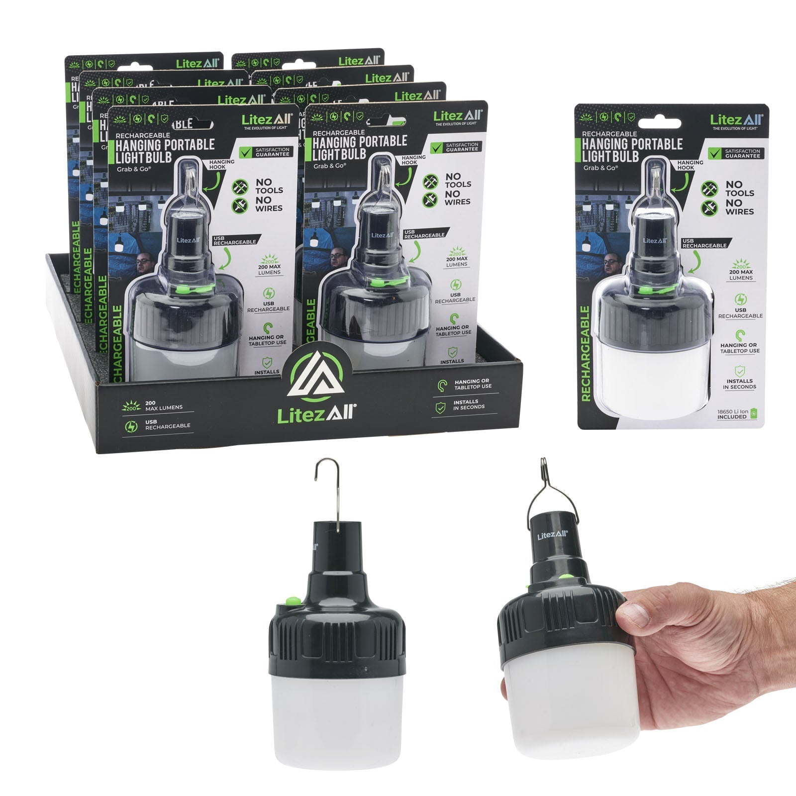 LitezAll Rechargeable 200 Lumen Bulb - LitezAll - Wireless Lighting Solutions - 1