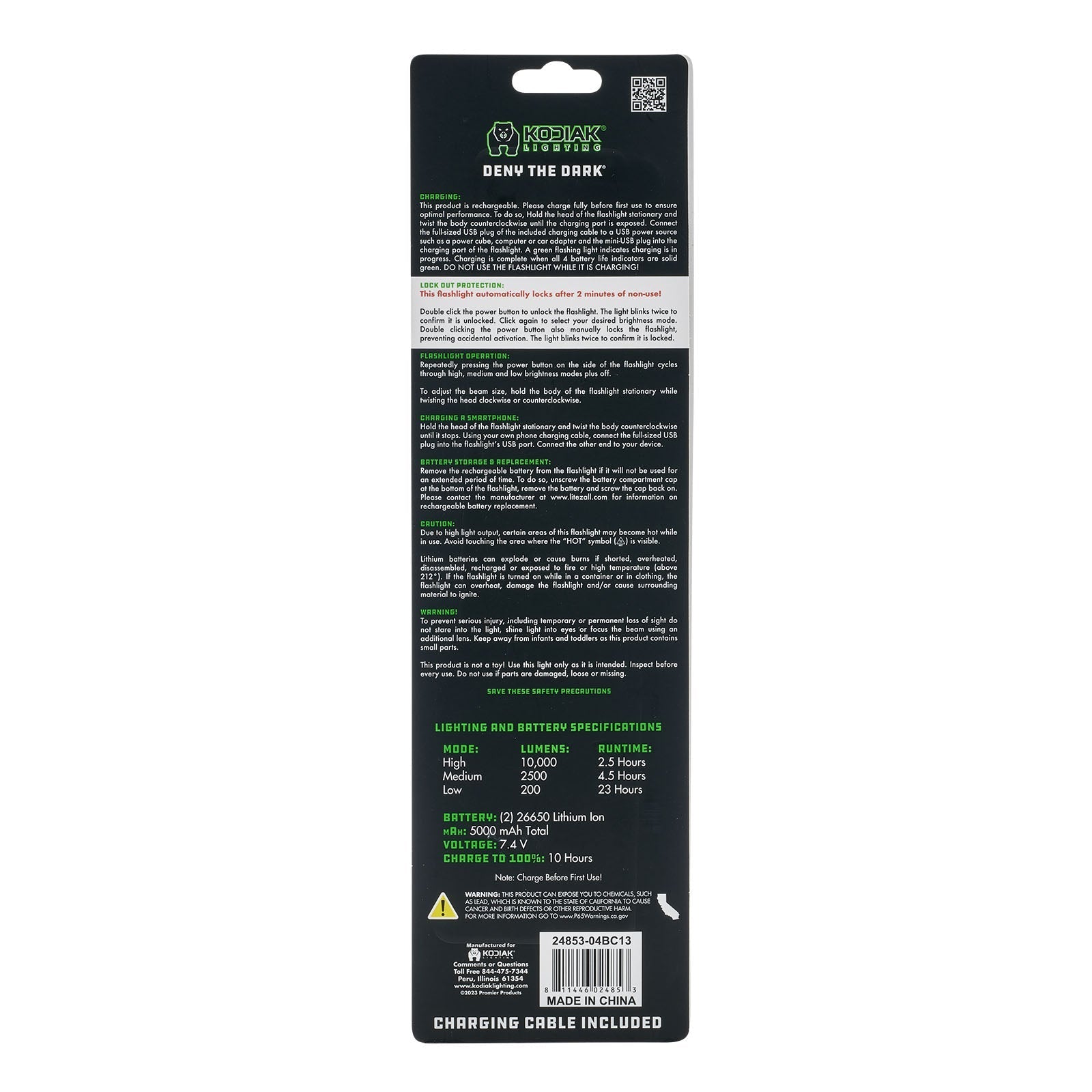 Kodiak® Kiran® 10,000 Lumen Tactical Flashlight