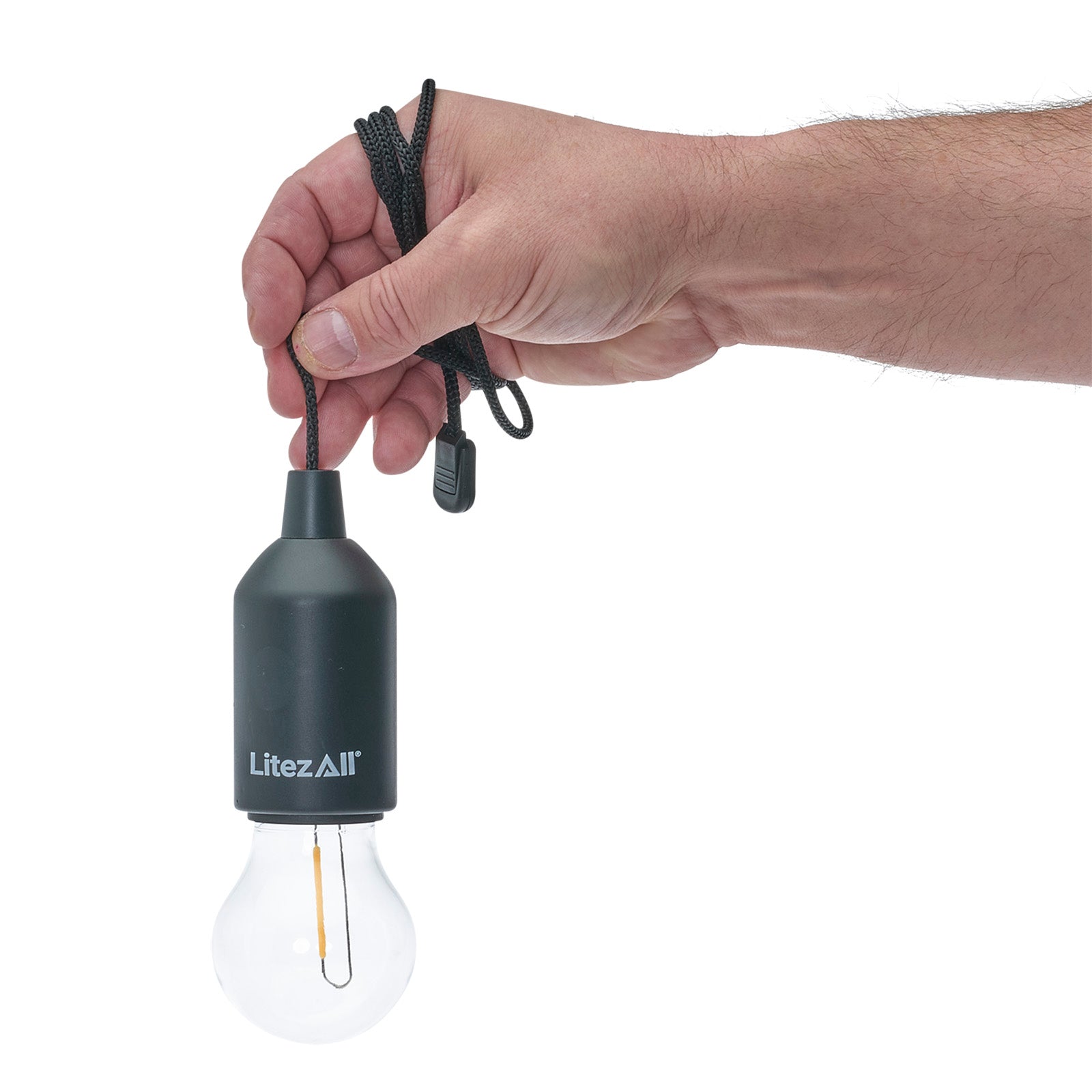 LitezAll® Pull String Warm White Battery Powered Bulb 3 Pack