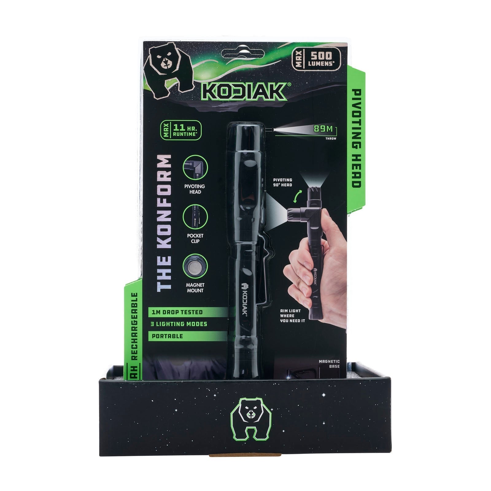 Kodiak® 500 Lumen Konform Dual Power Rechargeable Torch With Pivoting Head