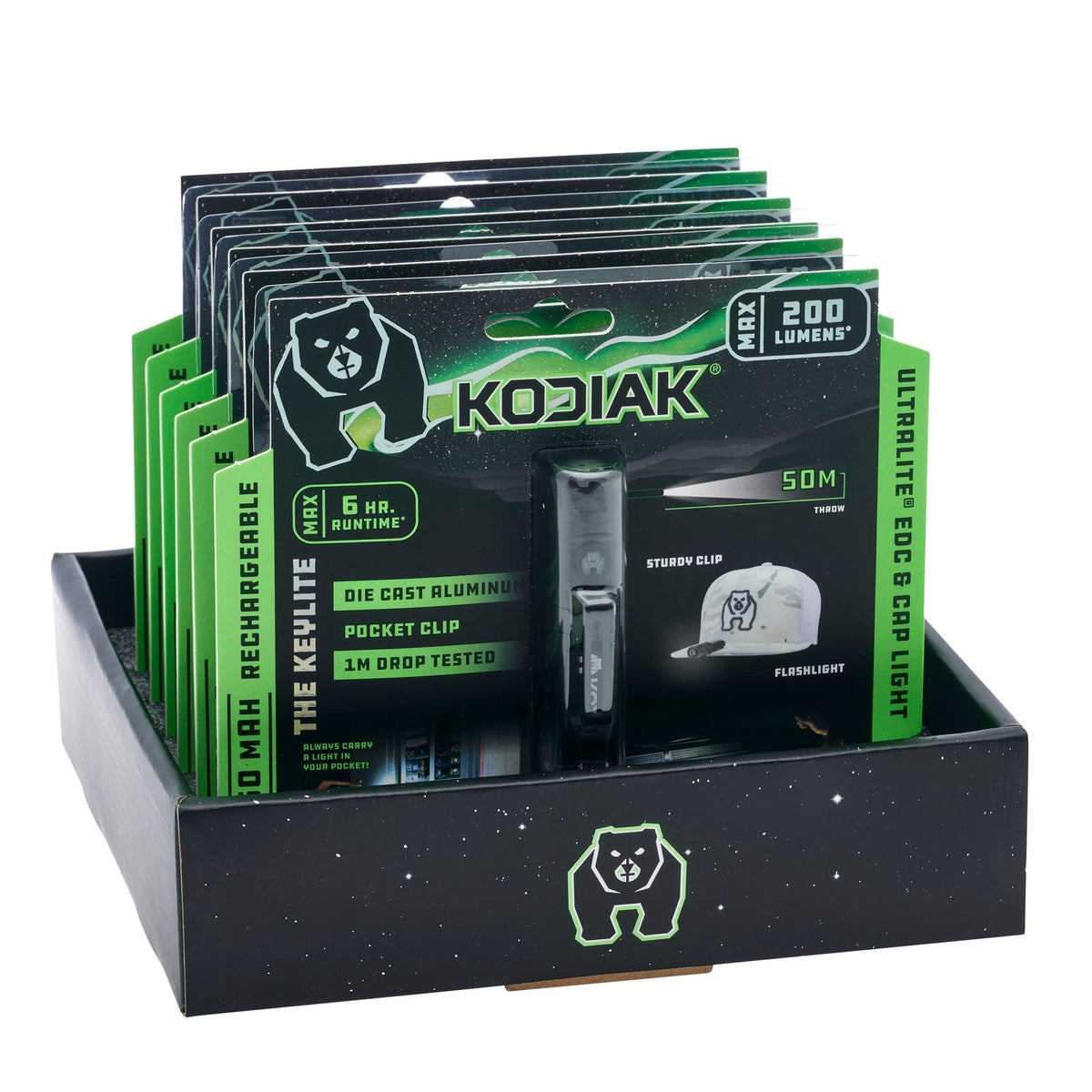 Kodiak® 200 Lumen Keylite Rechargeable Keychain Torch with Clip