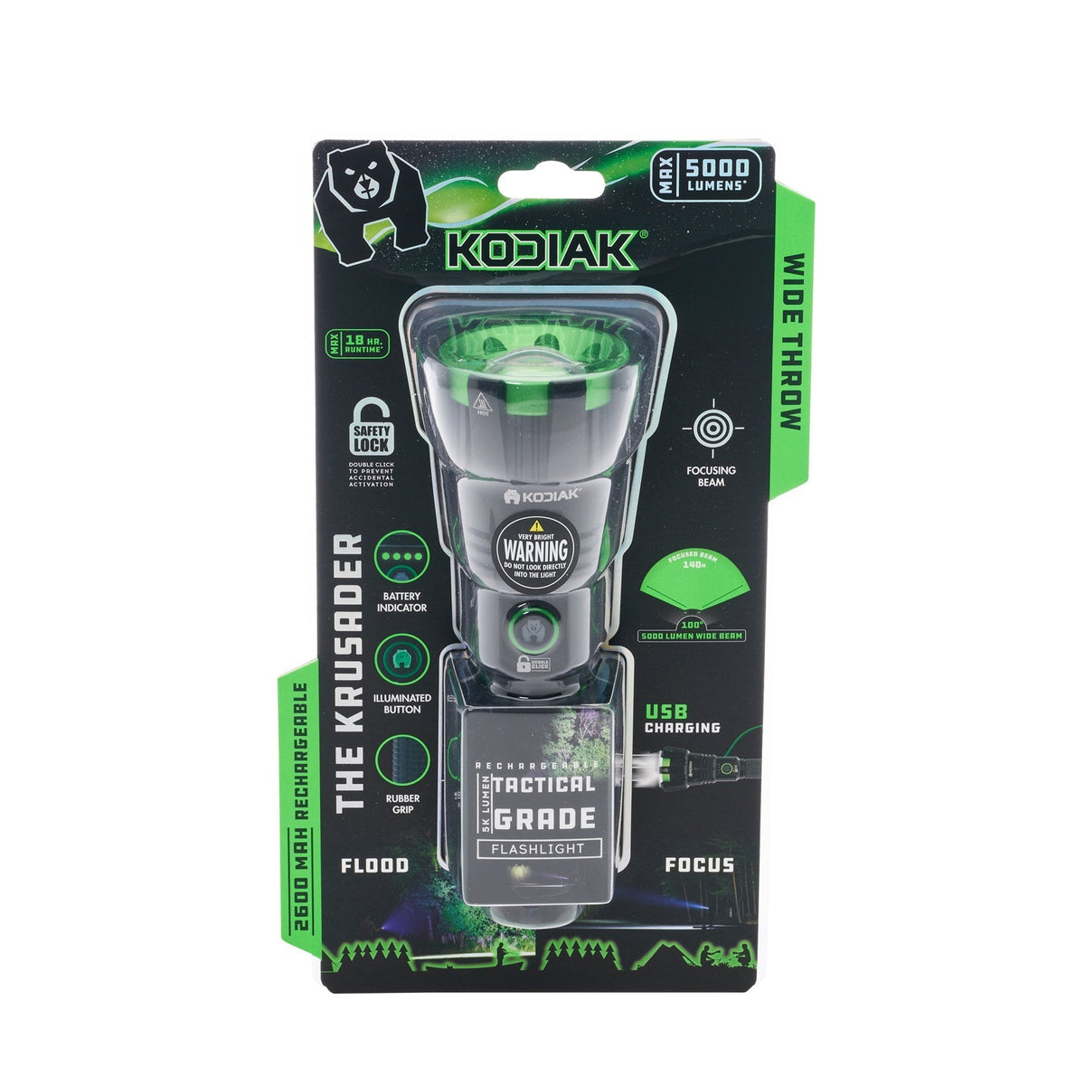 Kodiak® 5,000 Lumen Krusader Rechargeable Tactical Torch