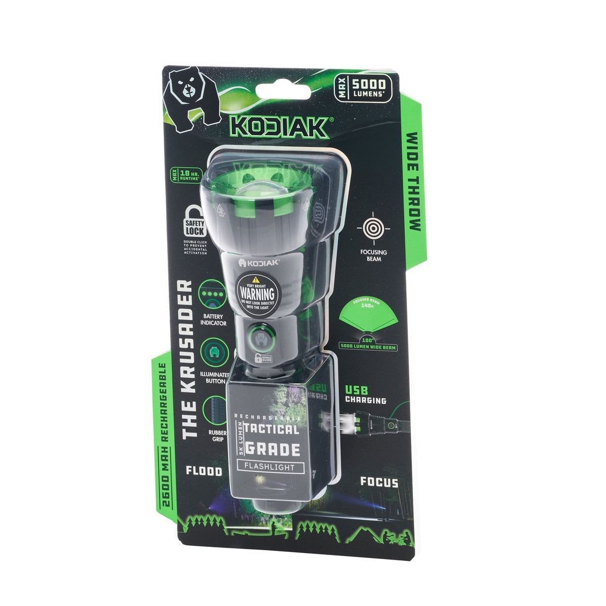 Kodiak® 5,000 Lumen Krusader Rechargeable Tactical Torch