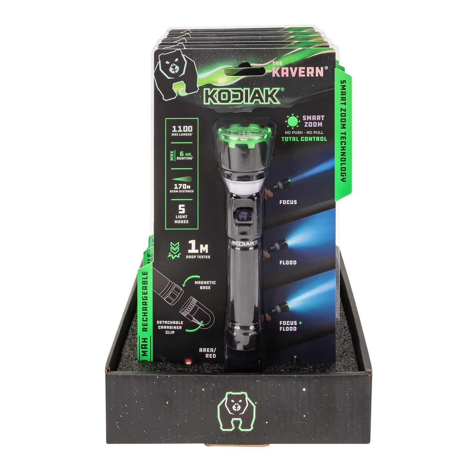 Kodiak® 1,000 Lumen Kavern Smart Focus Rechargeable Torch Lantern