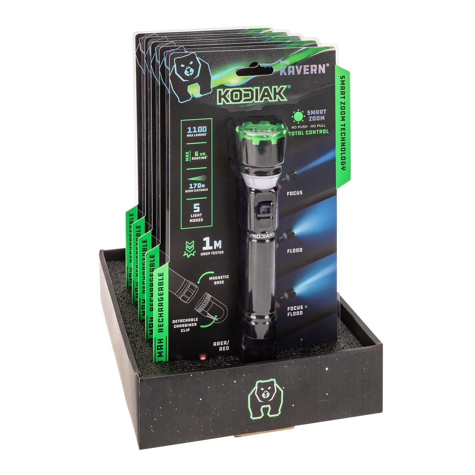 Kodiak® 1,000 Lumen Kavern Smart Focus Rechargeable Torch Lantern