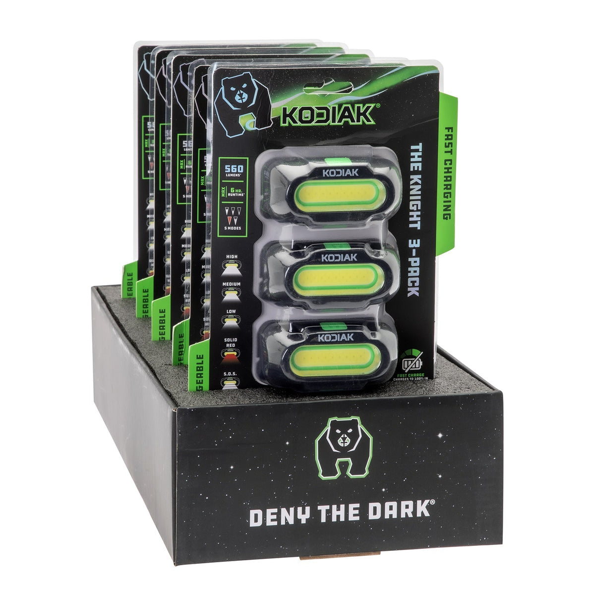 Kodiak® Knight Rechargeable 560 Lumen 5 Mode Headlamp 3 Pack