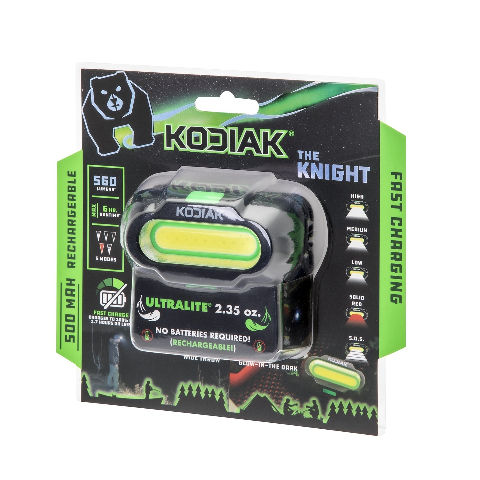 Kodiak® Knight Rechargeable 560 Lumen 5 Mode Headlamp