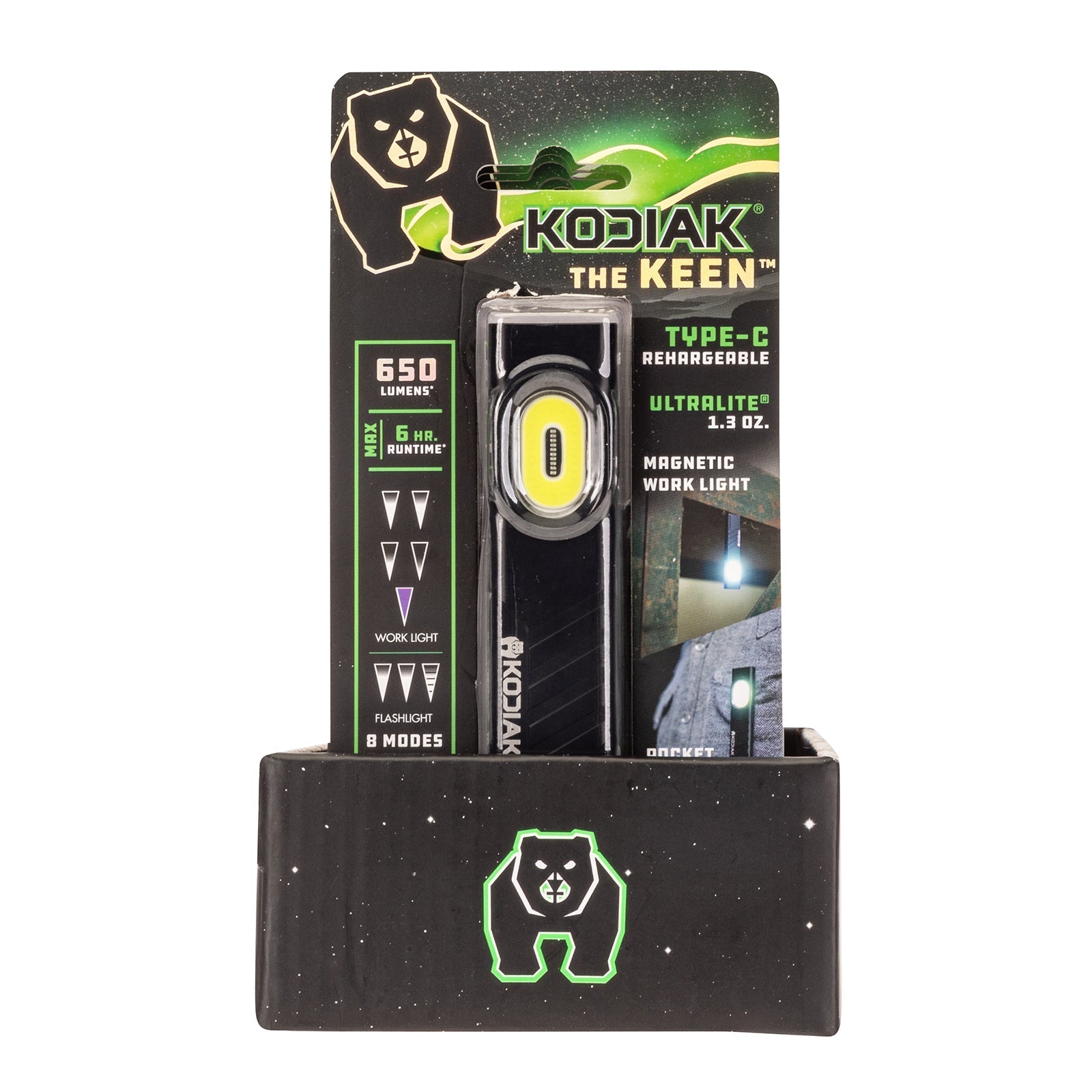Kodiak® Keen Rechargeable 8 Mode Pocket Work Light and Flashlight