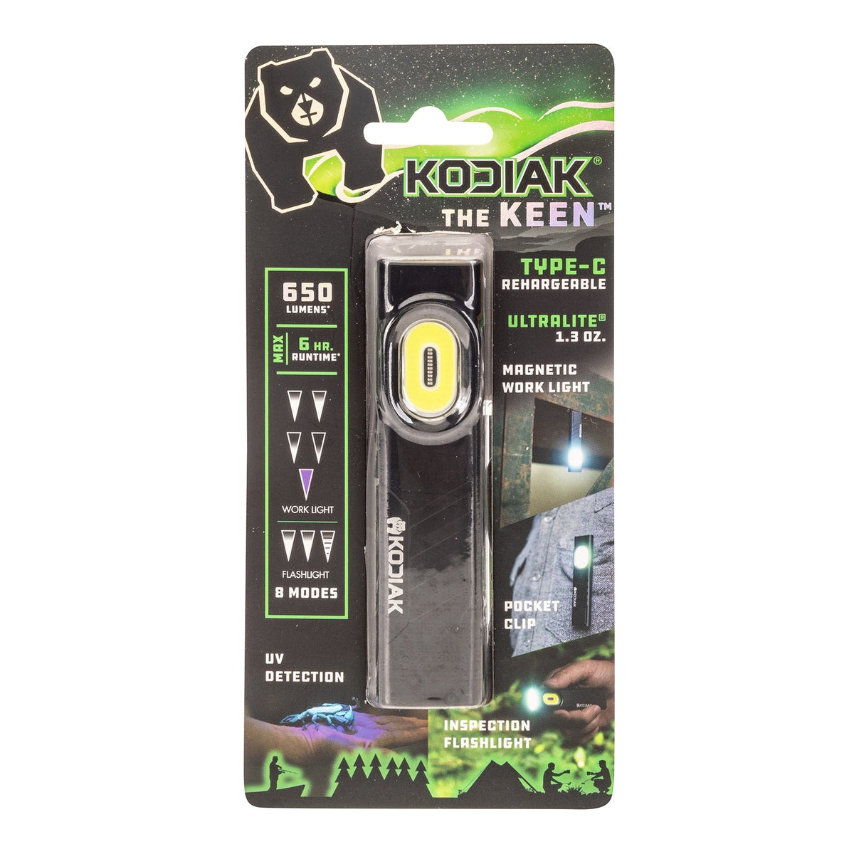 Kodiak® Keen Rechargeable 8 Mode Pocket Work Light and Flashlight