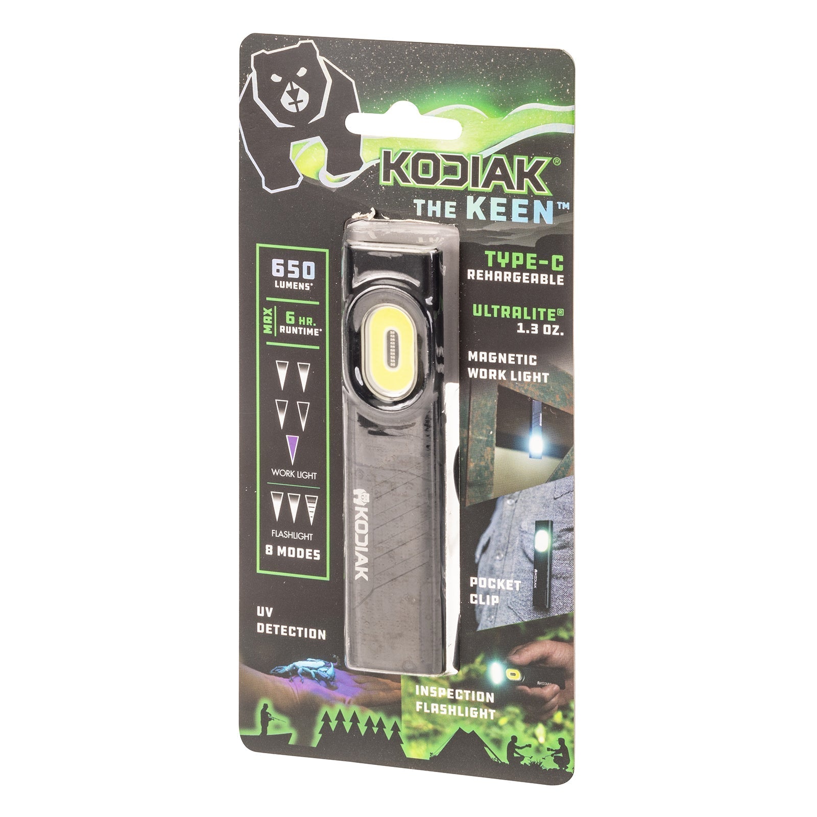 Kodiak® Keen Rechargeable 8 Mode Pocket Work Light and Flashlight