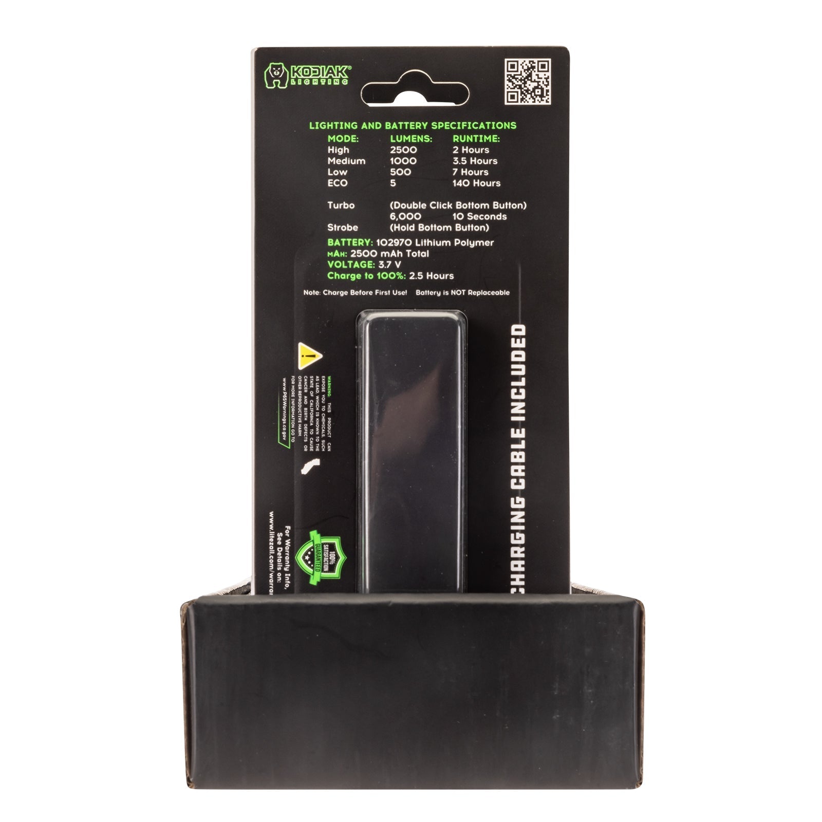 Kodiak® 6,000 Lumen Krux Rechargeable EDC Torch with LCD