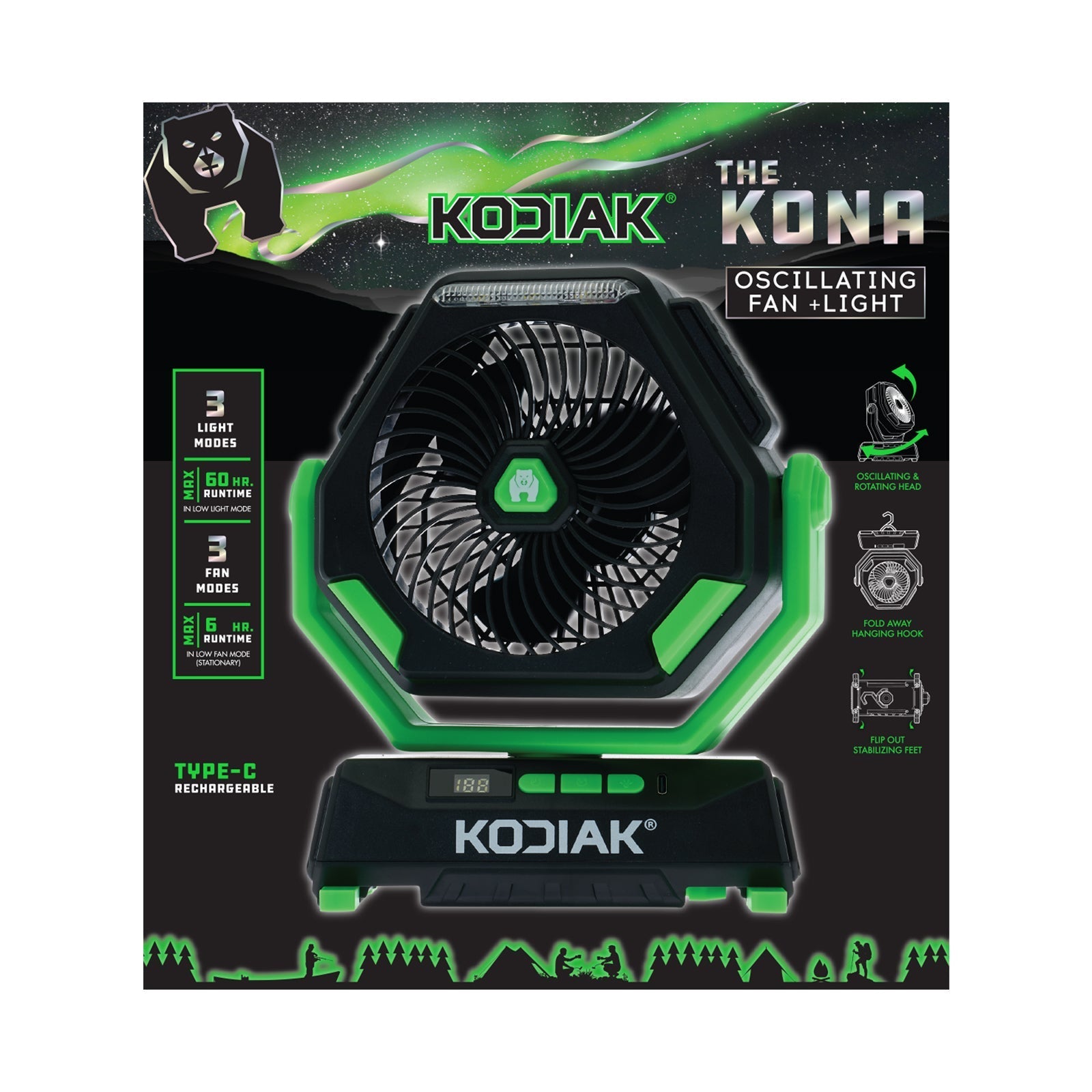 Kodiak® Kona Oscillating Fan + Light