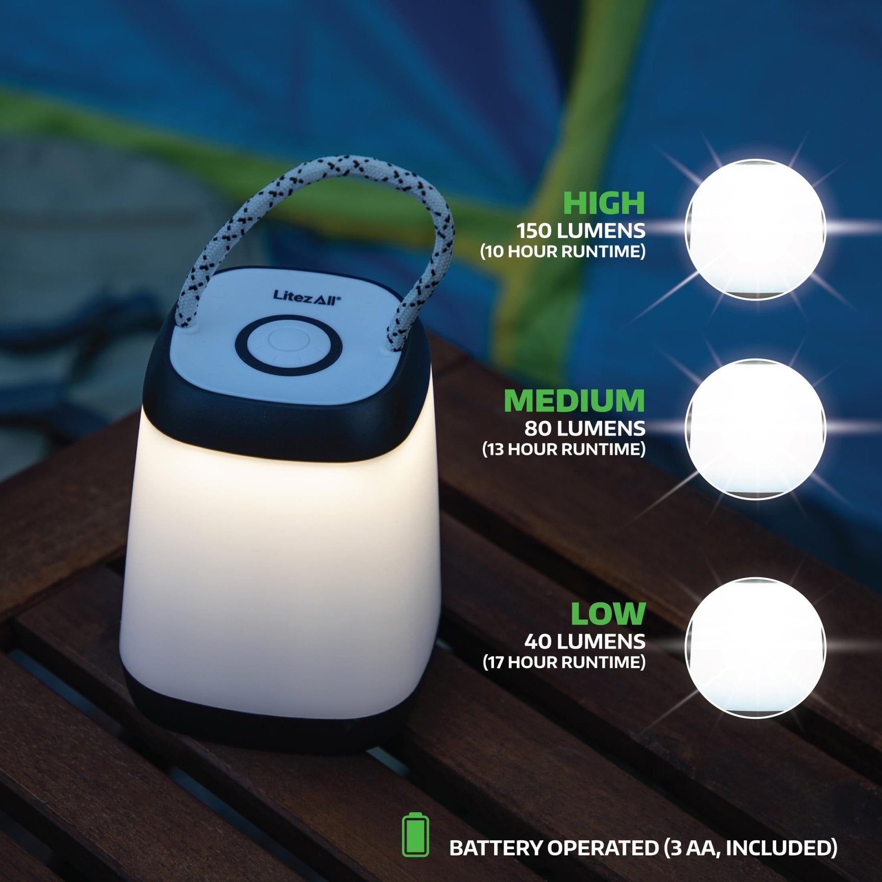 LitezAll® Square Mini Lantern with Rope handle - LitezAll - 3